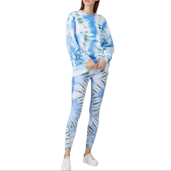 Tory Burch Sport seamless tie dye leggings. Navy w/white tie dye. Sz.  Medium. - Picture 2 of 15